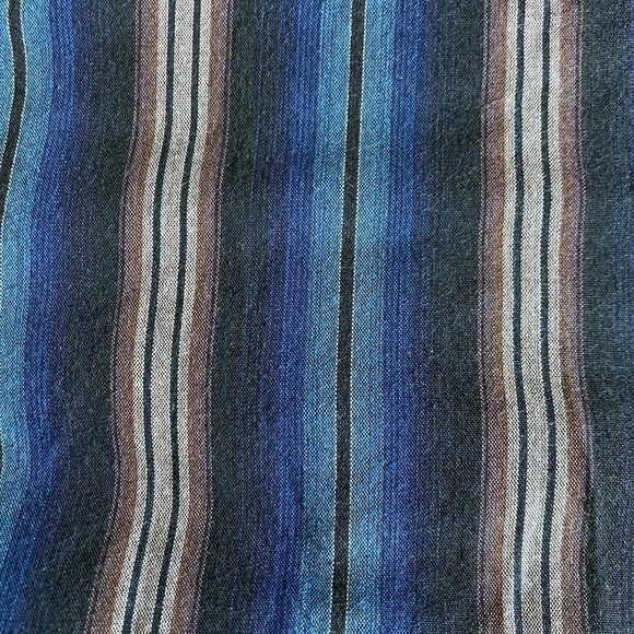 Vintage ELY Cattleman Men's XL Pearl Snap  LS Shirt Stripe Blue Brown Western - Picture 5 of 13